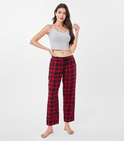 DAVID ARCHY 2 Pack Women Plaid Pajama Pants Lounge Comfy Cotton Flannel Pajama Bottoms Drawstring Pj Pants with Pockets in Kuwait