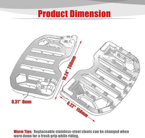 ​Goldfire Motorcycle Driver Floorboards Mini MX Style Footrest Boards Front Rear Foot Pegs for Harley Touring Road King Sportster 883 Dyna Softail(MINI Floorboards) in Kuwait