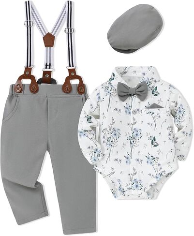 SANMIO Baby Boy Clothes 0-18M Baby Boys Suit 4pcs Baby Boy Dress Clothes Infant Tuxedo Sets in Kuwait