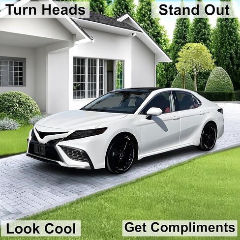 BOGAR TECH DESIGNS - Complete Full Headlight and Taillight Precut Overlay Tint Kit with Tools Compatible with Toyota Camry 2018-2022, Dark in Kuwait
