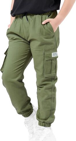 سراويل الركض للأطفال من NATUST الأولاد Cargo Joggers برباط خصر مطاطي in Kuwait