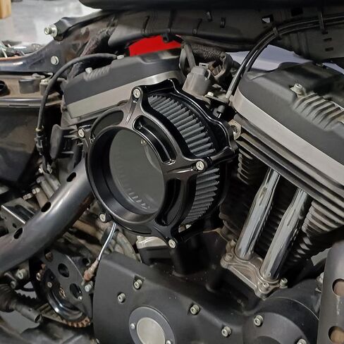 مجموعة أدوات تنظيف هواء السحب التوربيني المتوافقة مع Harley M8 Touring M8 Softail M8 Trike 2017-2022 باللون الأسود بالكامل in Kuwait