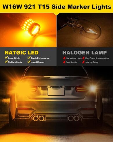 Red T15 921 W16W Led Bulbs Canbus Error Free For Tail 3rd High Mount Brake Lights,T15 921 912 Led Bulbs With Projector Replacement 3rd Brake Lights,High Mount Stop Lights,4-Pack,900K 4000Lm in Kuwait