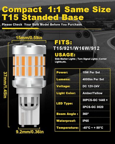 Red T15 921 W16W Led Bulbs Canbus Error Free For Tail 3rd High Mount Brake Lights,T15 921 912 Led Bulbs With Projector Replacement 3rd Brake Lights,High Mount Stop Lights,4-Pack,900K 4000Lm in Kuwait