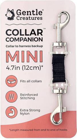 Gentle Creatures Collar Companion - Adjustable Collar Backup Clip for Dog Harness, Prong, Pinch Collar, Gentle Lead - Double Ended Clasp - Safety Clip in Kuwait
