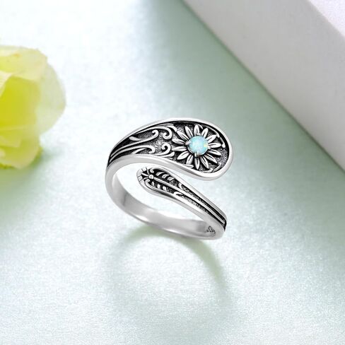Butterfly Spoon Ring Sterling Silver Adjustable Thumb Ring Vintage Jewelry Gifts for Women Girls in Saudi Arabia
