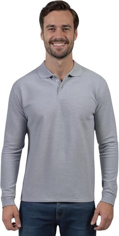 INGEAR Men's Polo Shirts 2-Pack, Dressy Casual Long Sleeve Collared Shirts for Men, Sizes S-2XL – Classic Everyday Wear in Kuwait