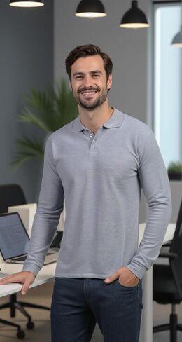 INGEAR Men's Polo Shirts 2-Pack, Dressy Casual Long Sleeve Collared Shirts for Men, Sizes S-2XL – Classic Everyday Wear in Kuwait