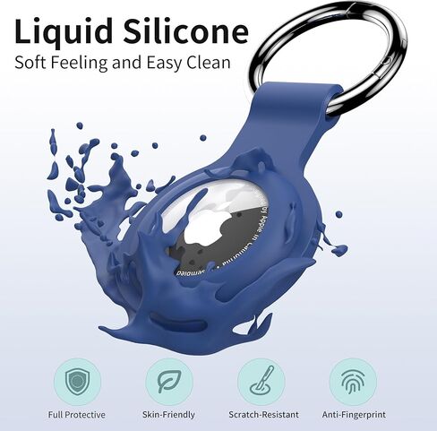 Compatible with AirTag Case Keychain Air Tag Case Holder Silicone AirTags Key Ring Case Air Tags Key Chain Compatible with Apple AirTag GPS Item Finders Accessories 4 Pack in Kuwait