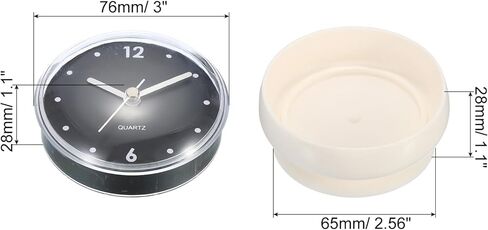 PATIKIL Waterproof Bathroom Clock, Battery Operated Silent Mini Wall Clocks with White Suction Cup for Shower Kitchen Home Decoration, Black in Kuwait