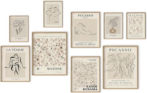 Blue Wall Art Poster Prints,Set of 9 Matisse Wall Decor for Dorm Bedroom,Trendy Aesthetic Pictures for Teens Boys Girls, Maximalism Posters Wall Decorations in Kuwait