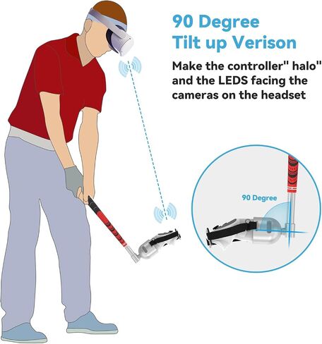 Vr Golf Club Accessory for Meta Quest 2/3 Right Controller, Tilt up & Signal unobstructed Quest 3 Vr Golf Club Handle Attachment in Saudi Arabia