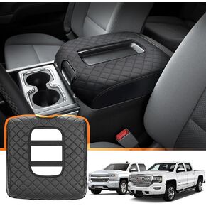 Center Console Cover for Chevy Silverado GMC Sierra Accessories 2019-2024 Only fit for Jump Seat Console Leather Armrest Cover Protecting Your Center from Harm |Preserve your Truck New Appearance|