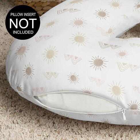 Sweet Jojo Designs Orange White Boho Sun Boy Girl Gender Neutral Nursing Pillow Cover Baby Breastfeeding Slipcover Infant Newborn Nursery Bottle Feeding Pillowcase(Pillow NOT Included)- Retro Bohemian in Saudi Arabia