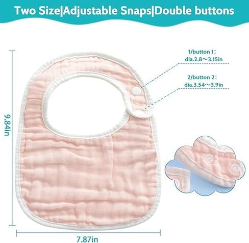 مرايل أطفال من GothicBride من الموسلين، 8 عبوات/6 عبوات، فائقة النعومة، 100% قطن، مرايل أطفال باندانا لعاب قابلة للتعديل in Kuwait