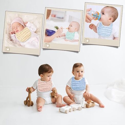 مرايل أطفال من GothicBride من الموسلين، 8 عبوات/6 عبوات، فائقة النعومة، 100% قطن، مرايل أطفال باندانا لعاب قابلة للتعديل in Kuwait