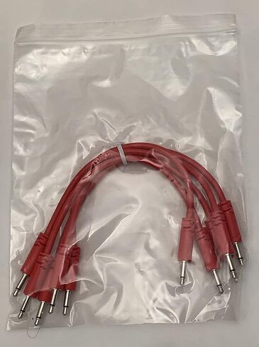 مجموعة كابلات Luigis Modular Supply Spaghetti Eurorack Patch مكونة من 5 كابلات حمراء، 24 60 سم in Kuwait