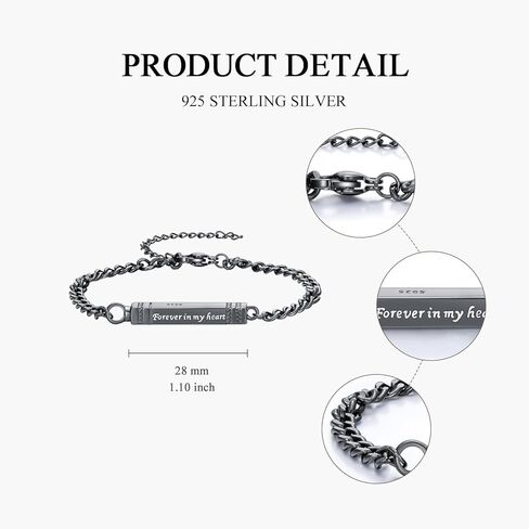 Urn Bracelet for Ashes 925 Sterling Silver Vintage Filigree Cremation Bracelet for Ashes Flower Memorial Bangle Bracelet Keepsake Jewelry for Women Men in Kuwait