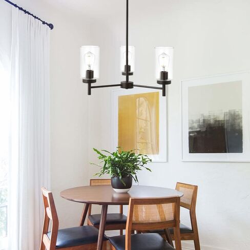 VINLUZ المعاصرة 5 الثريات الكبيرة الخفيفة الحديثة الزجاج الشفاف ظلال قلادة الإضاءة نحى النيكل المصقول غرفة الطعام تركيبات الإضاءة شنقا سلك قابل للتعديل أضواء السقف شبه دافق in Kuwait