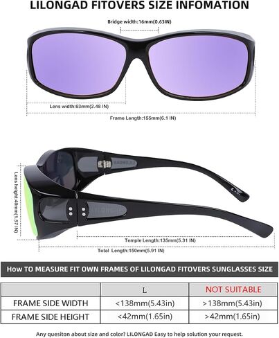 Unisex Fit Over Wrap Sunglasses Polarized Lens Wear Over Eyeglasses UV400 Protection Shades for Men and Women Outdoor Activities Driving, Fishing - Shiny Black/Silver Mirror (Pack in Case) in Saudi Arabia