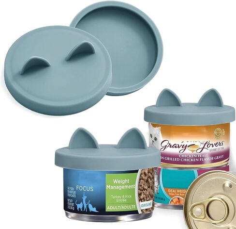 OHMO Cat Food Can Lids for 3oz Small Pet Cans, 2pcs, Sage Green in Kuwait