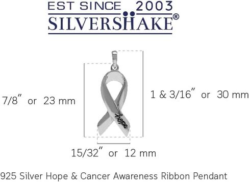 لمسة نهائية عتيقة من Silvershake أو مطلية بالذهب الأصفر 925 من الفضة الإسترلينية على شكل شريط للتوعية بالسرطان أو الأمل مع قلادة مع سلسلة مقاس 18 بوصة مجوهرات للنساء أو المراهقين in Kuwait