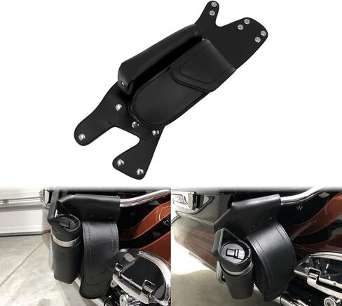 Motorcycle Saddlbag Guard Bag with Water Bottle Holder PU Leather Universal Fit For Harley Touring Electra Street Road Tri Glide Road King Ultra Class Ultra Limited 1993-2023 Left & Right in Kuwait