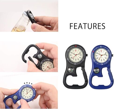 Lancardo Clip On Quartz Watch for Men and Women Glow in The Dark Backpack Buckle Belt Fob Watch for Doctors Nurses Chefs Hiking or Climbing Father's Day Mother's Day in Kuwait