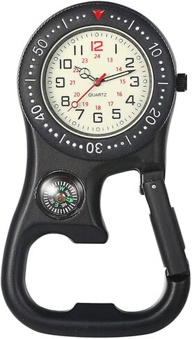 Lancardo Clip On Quartz Watch for Men and Women Glow in The Dark Backpack Buckle Belt Fob Watch for Doctors Nurses Chefs Hiking or Climbing Father's Day Mother's Day in Kuwait