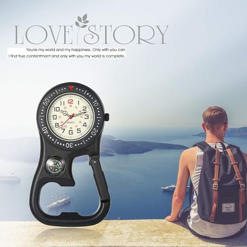 Lancardo Clip On Quartz Watch for Men and Women Glow in The Dark Backpack Buckle Belt Fob Watch for Doctors Nurses Chefs Hiking or Climbing Father's Day Mother's Day in Kuwait