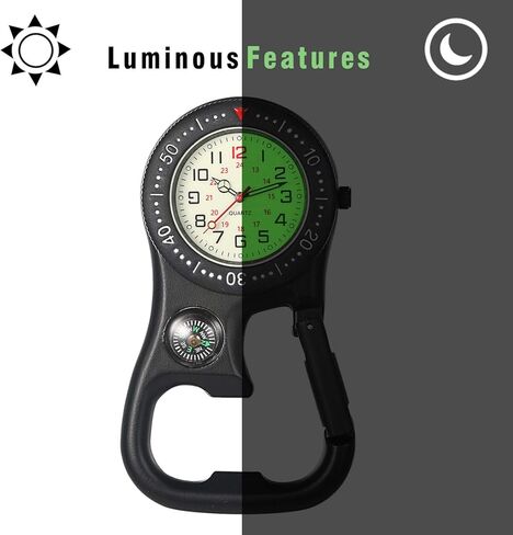 Lancardo Clip On Quartz Watch for Men and Women Glow in The Dark Backpack Buckle Belt Fob Watch for Doctors Nurses Chefs Hiking or Climbing Father's Day Mother's Day in Kuwait