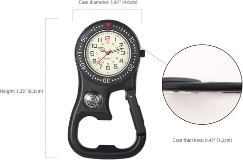 Lancardo Clip On Quartz Watch for Men and Women Glow in The Dark Backpack Buckle Belt Fob Watch for Doctors Nurses Chefs Hiking or Climbing Father's Day Mother's Day in Kuwait