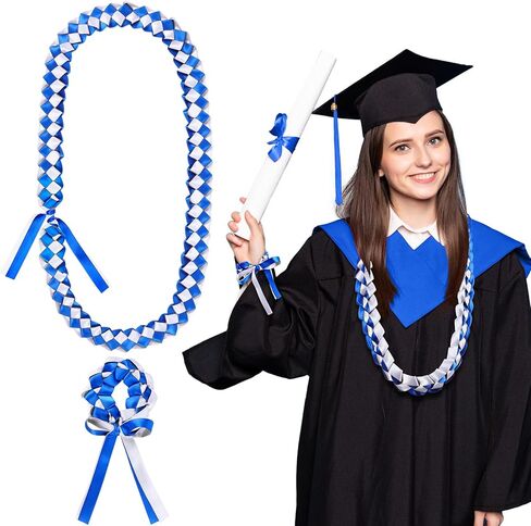 Graduation Ribbon Lei and Graduation Braided Bracelets 2024 Handmade Double Braided Ribbon Garland for Graduation Party High School University Graduation Gift Supplies in Saudi Arabia