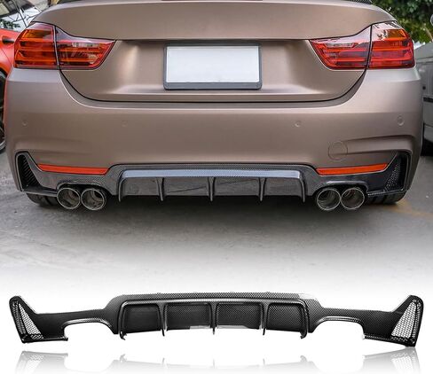 ناشر خلفي متوافق مع BMW 4 Series F32 Coupe F33 Convertible F36 GC Diffuser 2014-2020 (منفذ فردي ثنائي)، غمس مائي من ألياف الكربون in Kuwait