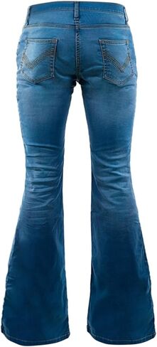 بنطلون جينز رجالي ذو جرس سفلي من الستينيات والسبعينيات للرجال، بنطلون جينز رجالي ذو قاع جرس أزرق فاتح in Kuwait