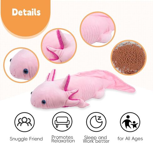 Microwavable Axolotl Stuffed Animal, 30'' Axolotl Plush Toys, Heatable and Coolable Pad, Microwaveable Plush Pillow Gift for All Ages,Blue… in Saudi Arabia