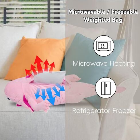 Microwavable Axolotl Stuffed Animal, 30'' Axolotl Plush Toys, Heatable and Coolable Pad, Microwaveable Plush Pillow Gift for All Ages,Blue… in Saudi Arabia