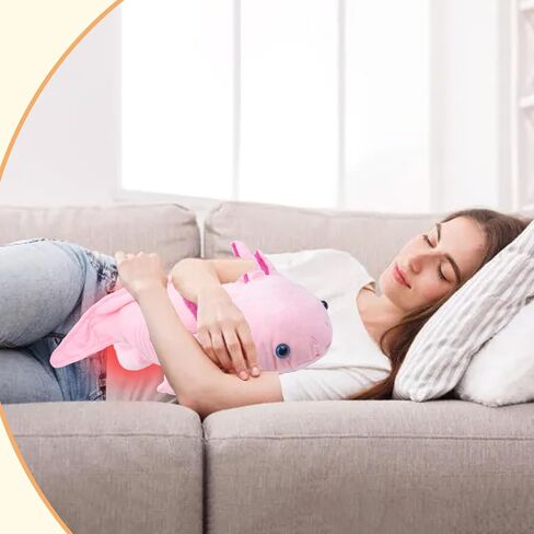 Microwavable Axolotl Stuffed Animal, 30'' Axolotl Plush Toys, Heatable and Coolable Pad, Microwaveable Plush Pillow Gift for All Ages,Blue… in Saudi Arabia