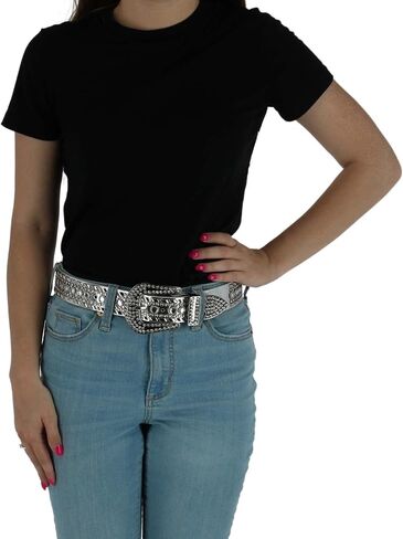CTM® Women's 1 1/2 Inch Western Rhinestone Belt (Plus Size Available) in Kuwait