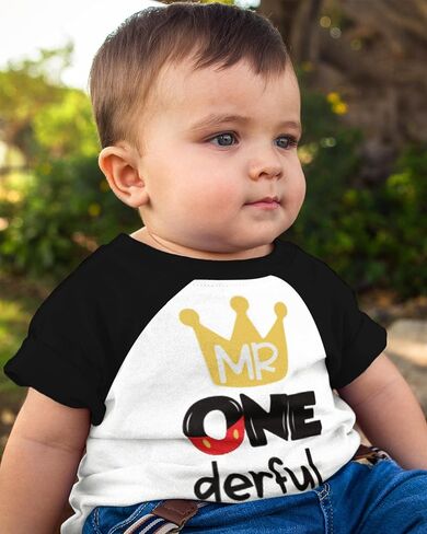 Luke & Lulu First Birthday Outfits for Baby Boys Shirts - Mouse Theme, One, 1st Birthday in Kuwait