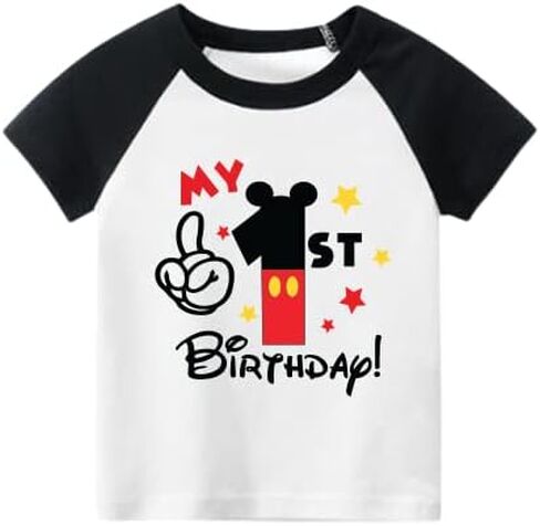 Luke & Lulu First Birthday Outfits for Baby Boys Shirts - Mouse Theme, One, 1st Birthday in Kuwait
