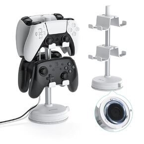حامل وحدة تحكم لـ 16 وحدة تحكم ألعاب Xbox PS5 PS4 Switch Pro، حامل وحدة تحكم ألعاب الفيديو حامل سماعة الرأس للمكتب، هدايا اللاعبين للرجال، ملحقات غرفة الألعاب أقصى رف منظم
