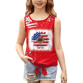 July 4th Girls Patriotic Sleeveless Tie Front Tank Top 4-12 Years in Kuwait