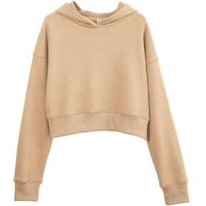 Amazhiyu Women’s Cropped Hoodie with Hood Casual Long Sleeve Crop Top Sweatshirt in Kuwait