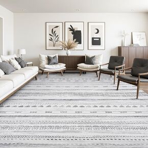 5x7 Area Rugs for Living Room Machine Washable Rug Distressed Indoor Carpet Neutral Moroccan Boho Rug Ultra Soft Area Rug for Bedroom Dining Room Playroom Office