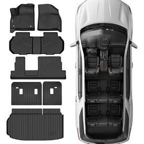 Floor Mats Fit for 2018-2023 Chevrolet Traverse 7 Seats (Bucket Seats), All Weather TPE Car Floor Liners Carpet Custom Fit for Chevy Traverse Accessories，3 Row & Cargo Liner