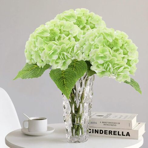 SIITUMEIZI Hydrangea Pink Artificial Flower Fake Pink Flowers 21 Inch Latex Fake Hydrangeas 3Pc in Kuwait