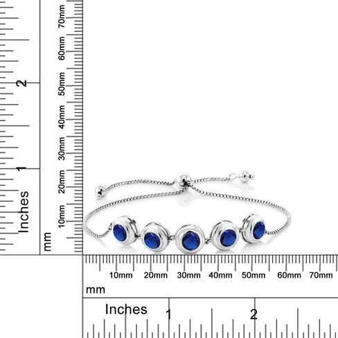 Gem Stone King 925 Sterling Silver White Moissanite Tennis Bracelet For Women (4.00 Cttw, Round 6MM, Gemstone Birthstone, Fully Adjustable Up to 9 Inch) in Saudi Arabia
