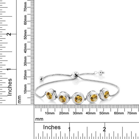 Gem Stone King 925 Sterling Silver White Moissanite Tennis Bracelet For Women (4.00 Cttw, Round 6MM, Gemstone Birthstone, Fully Adjustable Up to 9 Inch) in Saudi Arabia