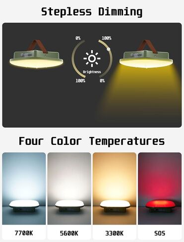 Rechargeable Camping Lantern, 800LM LED Tent Light with 4500mAh Battery & Magnet, IP54 Waterproof, Stepless Dimming, 5 Modes for Camping, Hurricane, Outdoor in Kuwait